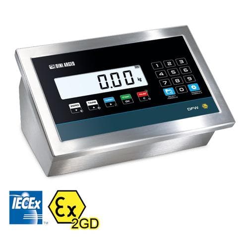Bộ hiển thị lực ATEX/IECE cho vùng 1/21 cho liều lượng nạp từng thành phần. Thép không gỉ IP68 DINI-ARGEO DFWIECEX-BATCH1 Bộ hiển thị lực ATEX/IECE cho vùng 1/21 cho liều lượng nạp từng thành phần. Thép không gỉ IP68 DINI-ARGEO DFWIECEX-BATCH1