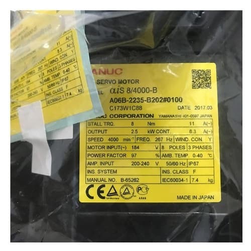 Fanuc A06B-2235-B202: AC SERVO MDL AiS 8/4000-B Fanuc A06B-2235-B202: AC SERVO MDL AiS 8/4000-B